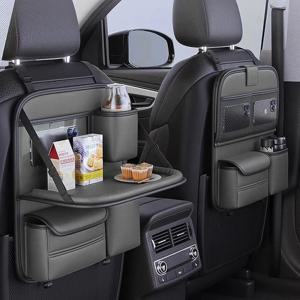 어린이용 카시트 등받이 수납 가방, 접이식 테이블, 식사 및 영화 관람, 음식 음료 거치대, 자동 등받이 정리함 액세서리