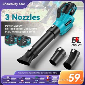 요피드라 무선 브러시리스 전기 에어 블로워, 마키타 18V 배터리 핀용 강력 송풍/눈/먼지/낙엽 제거 공구