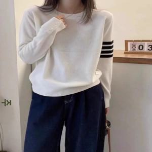 캐주얼 루즈핏 긴팔 라운드넥 니트 베이스 셔츠 봄 가을 패셔너블 편안한 하이웨이스트 스트레이트 컷 드레스