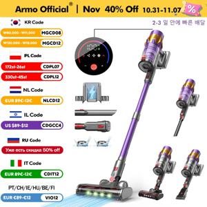 Armo V18 핸드헬드 무선 청소기 50kPa 550W 전원 6-in-1 LED 디스플레이 끈 없는 청소기 청신호 카펫 먼지 제거 애완동물 모발 청소기