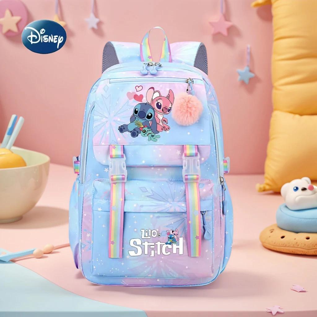 스티치 프린트 스쿨백 대용량 다용도 포켓 백팩 중학생 여학생 가방