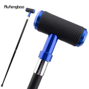 파란색 가죽 실린더 실버 워킹 지팡이, 패션 장식 워킹 스틱, 신사 우아한 코스프레 지팡이 크로시에 93cm