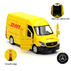 1:36 RMZ CITY Sprinter (DHL) 합금 다이캐스트 자동차 모델 장난감 어린이를위한 뒤로 당겨 선물 장난감 컬렉션 선물 생일