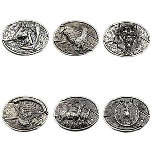 남자를위한 빈티지 금속 벨트 버클 펑크 서부 카우보이 허리 스트랩 세련된 새겨진 동물 버클 참신 버클 액세서리