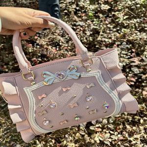 달콤한 광산 가방 여성의 새로운 귀여운 로리타 핸드백 보석 활 어깨 크로스 바디 작은 토트 백