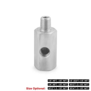 오일 압력 센서 티 어댑터 터보 공급 피드 라인 게이지 암-1/8 NPT 측면 포트 스테인레스 스틸 호스 T 피팅