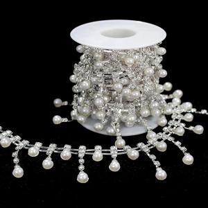 1 야드 라인 석 리본 체인 라인 석 프린지 트림 크리스탈 프린지 트림 체인 웨딩 파티 의류 액세서리에 대한 Cuttable