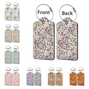 아름다운 꽃 스탬프 가죽 비즈니스 수하물 태그 가방 주소 라벨 수하물 탑승 케이스 라벨 이름 ID 주소 클립
