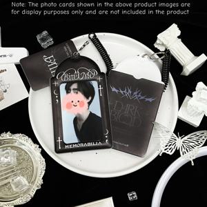 Personality Bite Me 블랙 포토 카드 홀더 Kpop EN 스타 Pc 홀더 En Pu 소재 3-3.5in Dark Blood 앨범 아이돌 포토 카드