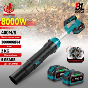 8000W 브러시리스 전기 터보 송풍기 제트 팬 400M/S 300000RPM Makita 18V 배터리 핀용 강력한 잎 먼지 부는 도구