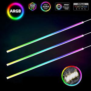 소프트 네온 주소 지정 가능 레인보우 PC WS2812b LED 스트립 라이트 (5V 3핀 ARGB 헤더 PC 케이스 Asus Aura Sync RGBIC Fusion MSI Mystic 용)