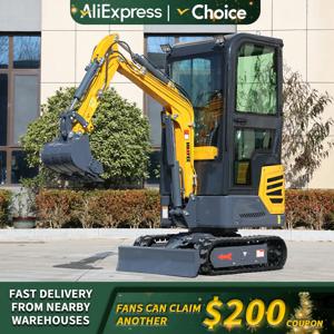 화이이 소형 굴삭기 맞춤형 1.2톤, 신형 크롤러 굴삭기, 강력한 모터, 농업용 EPA, 중국 소형 굴삭기