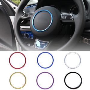 아우디 A4 B6 B7 B8 A6 C6 A5 Q7 Q5 A3 8P S3 8v 자동차 액세서리 자동차 스티어링 휠 센터 로고 커버 스티커 트림 인테리어