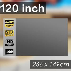 휴대용 프로젝터 스크린 16:9 접이식 프로젝션 스크린 홈 시네마 하우스 실내 실외 극장 4K HD 1080P 안티 라이트 플랫