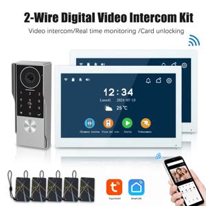 1080P2 라인 Tuya 스마트 비디오 인터콤 초인종, 유선 1080P 방수 카메라, WIFI 7/10인치 IPS 터치 스크린, IP CCTV 지원