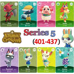 37Pcs 마을 카드 401-437 호환 스위치 NS WIIU 동물 횡단 Amxxbo 게임 카드 태그 NFC 동물 세트 Raymond Sasha Shino