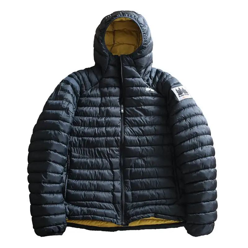 남성용 경량 다운 충전 후드 캐주얼 재킷 방풍 방수 따뜻한 배플 코튼 코트 스탠다드 핏 패션 어반