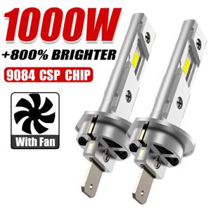 H1 LED 헤드라이트 전구 CANBUS 라이트 미니 램프 1:1 사이즈 신형 무선 H1 안개등 팬 포함 자동차 LED 플러그 앤 플레이 6000K 12V