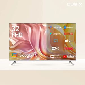 큐빅스 81cm 32인치 FHD QLED 스마트TV 화이트에디션 구글 안드로이드