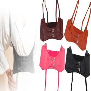 1Pc 여성용 허리 벨트 언더 버스트 코르셋 PU 가죽 조절 가능한 펑크 Cummerbund 코르셋 와이드 벨트 드레스 의상 허리띠 Cincher