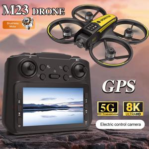 M23 미니 RC 드론 8K HD 카메라 WiFi GPS 화면 제어 360 °   홀드 셀카 항공 촬영 RC 헬리콥터 어린이 성인 선물 장난감 5000M