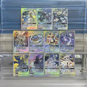 11개 영어 포켓몬 컬렉션 카드 태그 팀 제크롬 루나라 미우투 팔키아 엄브레온 블라스토이즈 GX 클래식 게임 애니메이션 카드 장난감