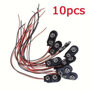 10pcs 9V 배터리 클립 10cmBlack 빨간색 2 유선 케이블 연결 커넥터 버클 9 볼트 배터리 클립 커넥터 배터리 홀더