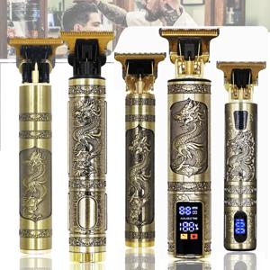 OHS T9 빈티지 전기 미용사 오일 면도 헤드 푸셔, 조각 클리퍼, 헤어 커팅 머신, 남성 케어용 정밀 트리머