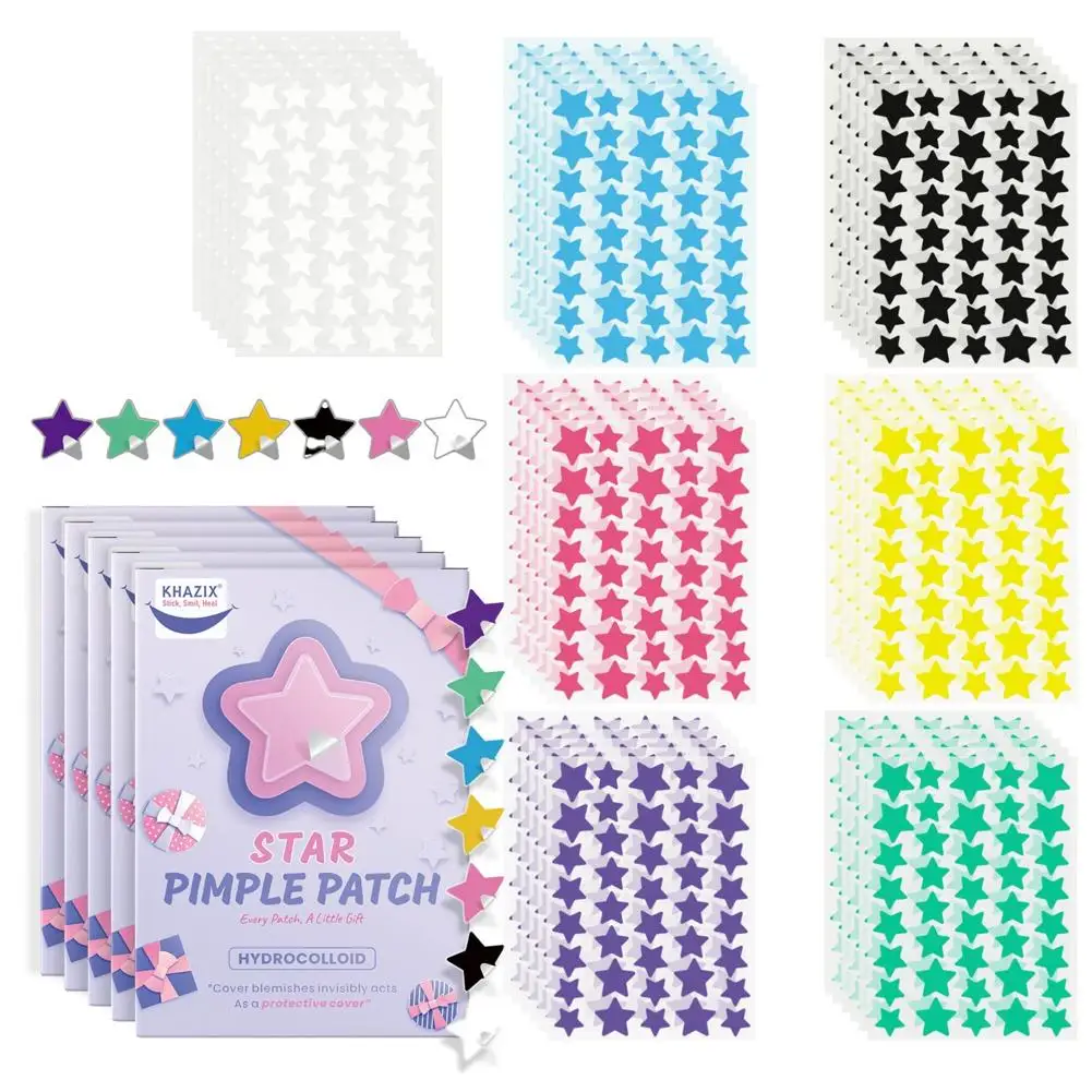1400pcs 하이드로 콜로이드 다채로운 여드름 패치 여드름 커버 스티커 별 모양의 보이지 않는 여드름 커버 제거 여드름 패치