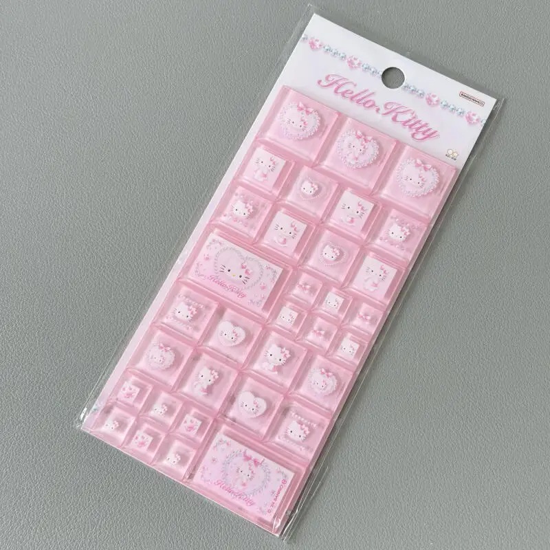 장식 스티커 산리오 멜로디 헬로키티 사각 방수 스티커 귀여운 룬룬루루 스케이트보드 DIY 액세서리 소녀 선물