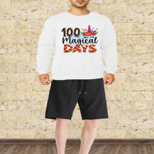 남성 세트 가을 빠른 건조 마법의 날 프린트 그래픽 티셔츠 세트 투피스 세트 남성 의류 세트 긴팔 티셔츠 +