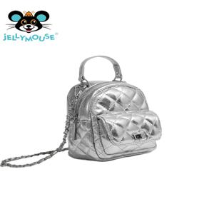 젤리마우스 귀여운 작은 사각 격자무늬 더블 숄더 체인 백 여성 패션 미니 백팩 스타일리시 싱글 숄더 백