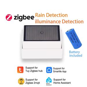 Tuya Zigbee 빗방울 감지 센서(광 감지기 포함) IPX4 실외 방수 지원 홈 어시스턴트 Zigbee2mqt 배터리 사용