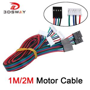3DSWAY 3D 프린터 부품 4 개/몫 1M/2M DuPont 2.54 라인 4pin ~ 6pin 스테핑 모터 커넥터 케이블 Nema17 스테퍼 모터 와이어