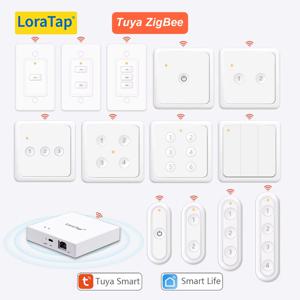 LoraTap ZigBee 3.0 무선 14 EU 미국 푸시 버튼 원격 Tuya 장면 자동화 제어 스위치 Smart Life App Hub 필요