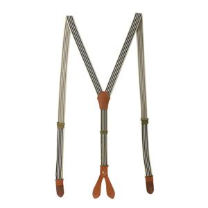 남녀공용 빈티지 브라운 스트라이프 브론즈 멜빵, PU 가죽, 유연한 브레이스, 슬림 스키니 멜빵, 웨딩 웨어, 4 버튼
