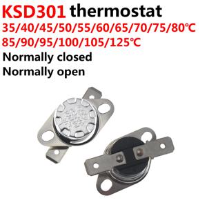 10PCS KSD301 250V 10A 35 40 45 50 55 60 65 70 75 80 85 90 95 100 105 110 섭씨 온도 조절기 온도 열 제어