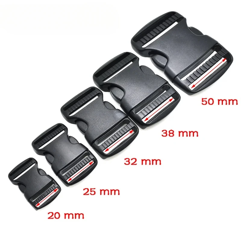 2 개/가방, 25 ~ 38mm, 이중 조절 가능한 플라스틱 측면 릴리스 버클, 소프트 전술 배낭 허리 벨트, 배낭 스트랩, 벨트 밴드