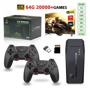 M8 게임 콘솔 20000+ 게임 내장 64GB 2인용 2.4G 무선 컨트롤러 4K HD PS1 GBA 비디오 게임 크리스마스 선물