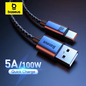 Xiaomi POCO 용 Baseus USB 유형 C 케이블 Samsung Huawei 100W 고속 충전 충전기 Realme OPPO 용 USB C 데이터 코드 TypeC 케이블
