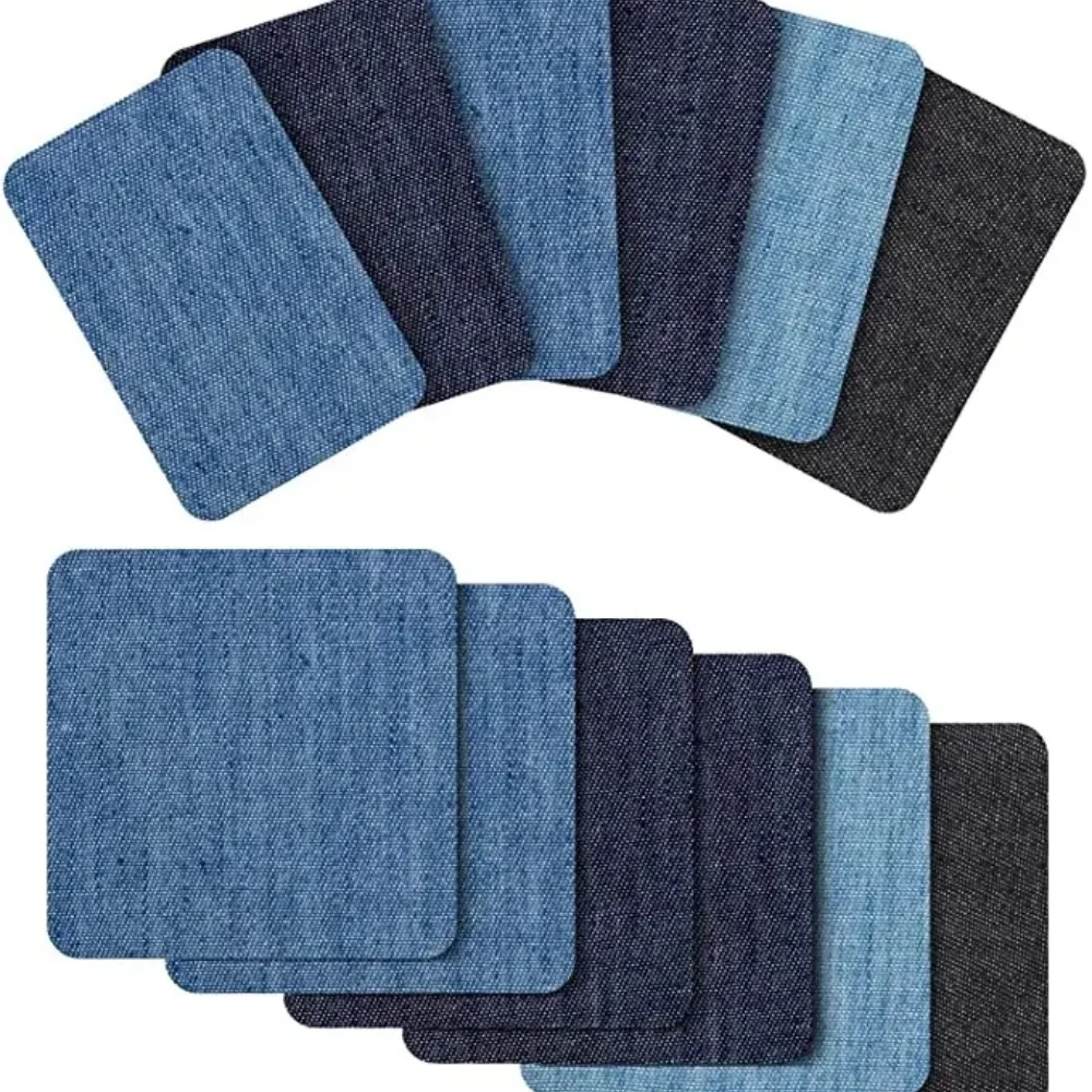 25/20/5개 데님 패치 DIY 다리미 부착 데님 팔꿈치 패치 수선 바지 청바지 의류 바지 배지 의류 바느질 원단