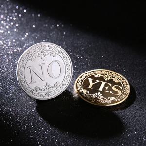 1PC 청동 예 또는 아니요 기념 동전 기념품 비 통화 게임 소품 결정 동전 컬렉션 장식 공예품
