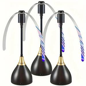 테이블 용 2/3pcs 플라이 팬 효과적인 플라이 구충제 팬은 부드러운 블레이드로 파리를 멀리 유지합니다. USB 피크닉 바베큐 파티 플라이 팬