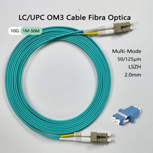 OM3 멀티모드 광섬유 패치 케이블 LC/UPC에서 LC/UPC 듀플렉스 1M-50M 2.0mm 10Gbps 광섬유 점퍼 데이터 센터 네트워크 케이블