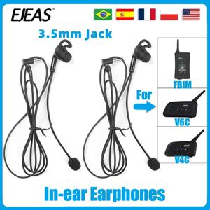 EJEAS FBIM 핸즈프리 3.5mm 잭 심판 헤드셋 이어폰, V4C 플러스 V6C 프로용, 2 개