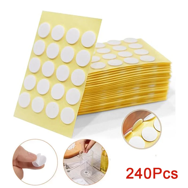 240PCS 촛불 심지 스티커 내열성 양면 스티커는 뜨거운 왁스 심지 스티커에 꾸준히 부착됩니다.