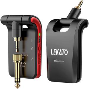 LEKATO WS-60 무선 기타 시스템 2.4GHz 무선 기타 송신기 수신기 스테레오 2 in 1 플러그 6 채널 기타 무선