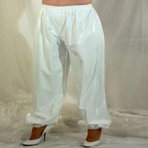 여성용 인조 가죽 탄성 허리띠 플러스 사이즈 랜턴 바지, 레이디 캐주얼 루즈 샤이니 PU 바지, TPU PVC 6XL 7XL 8XL 9XL 커스텀