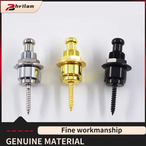 PHRILAM 2PCS 금속 미끄럼 방지 기타 스트랩 잠금 장치 스트랩 잠금 장치, 블랙/크롬/골드 사용 가능