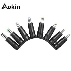 Aokin 8-in-1 DC 전원 잭 암 플러그 어댑터 커넥터 5.5*2.1mm ~ 3.5 4.0 4.8 5.5 5.2 6.3 6.0 수 팁 어댑터